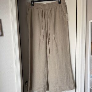 a new day Relaxed Wide-Leg Drawstring Pants - Beige Tan